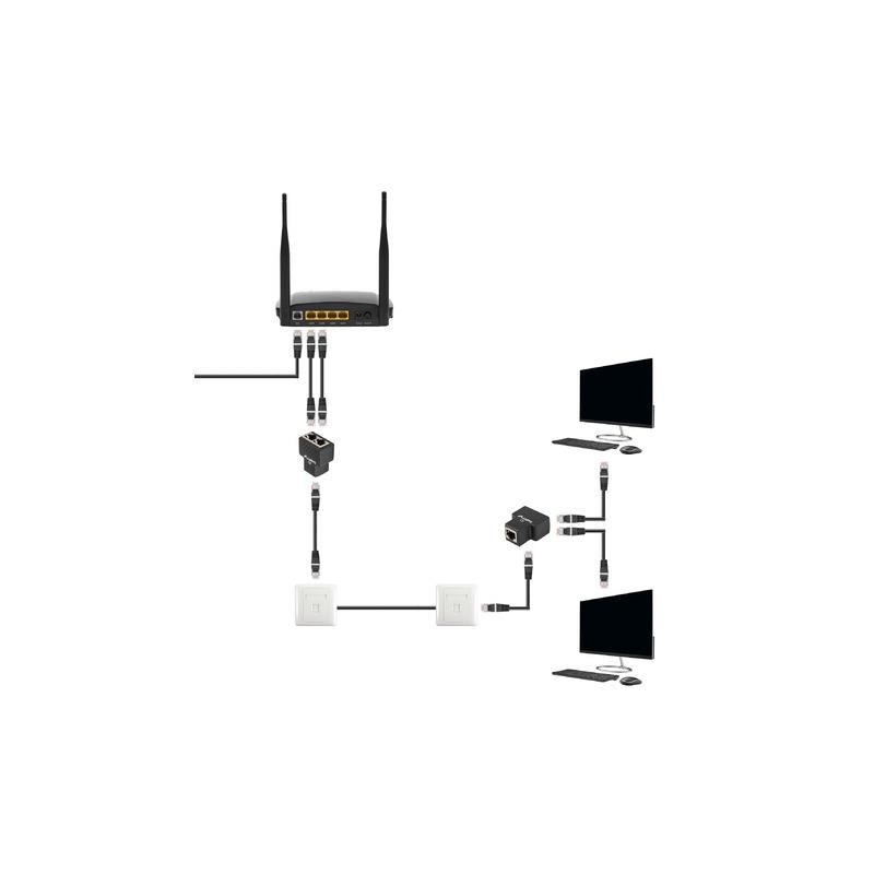 Adapter Lanberg złączka sieciowa spliter RJ-45 - RJ-45 X2 ek… | PartsPC.pl