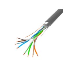 Kabel LAN FTP 100 m drut CCA szary — LCF5-10CC-0100-S