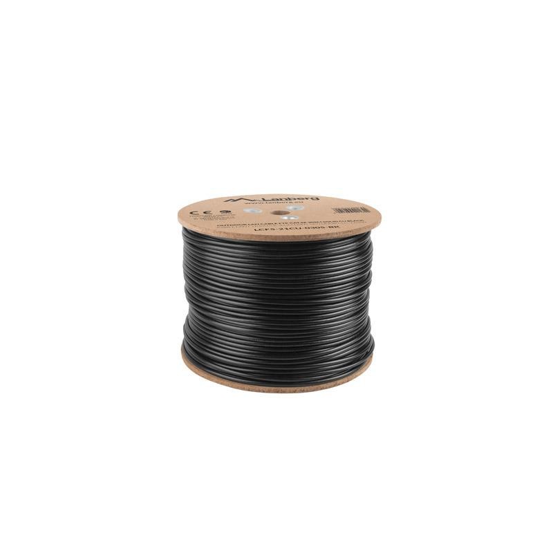 Kabel FTP Lanberg kat. 5e 305m drut Outdoor CU czarny | PartsPC.pl
