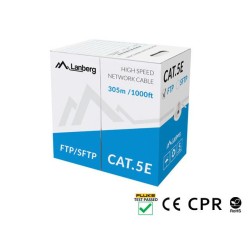 Kabel SFTP Lanberg kat. 5e 305m drut CU szary CPR+ fluke pas… | PartsPC.pl