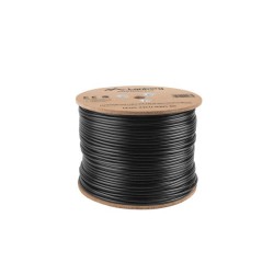 Kabel UTP Lanberg kat. 5e 305m drut Outdoor CU czarny | PartsPC.pl
