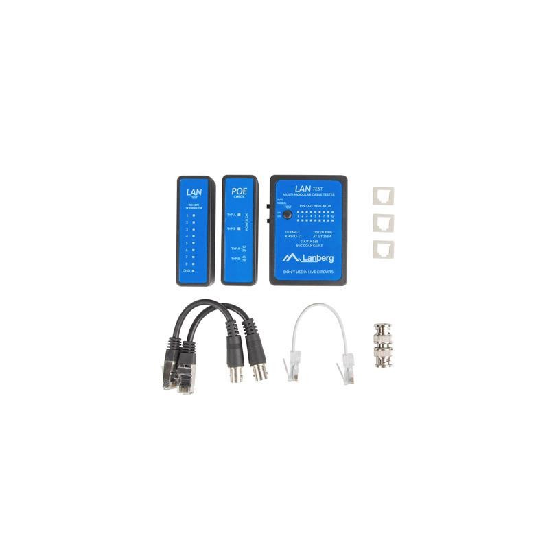 Tester kabli Lanberg NT-0404 PoE RJ45, RJ11, Coaxial | PartsPC.pl