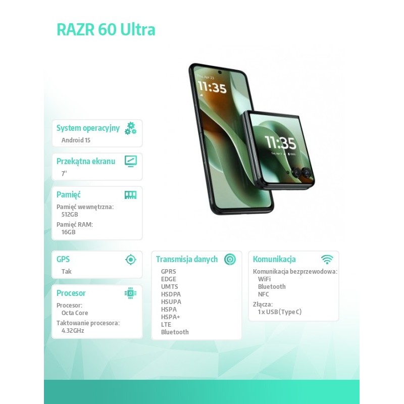 Smartfon razr 60 ultra 16/512 Scarab | PartsPC.pl