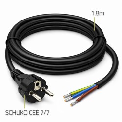 Kabel zasilający SCHUKO CEE 7/7 (E/F) | miedź Cu | odizolowa… | PartsPC.pl