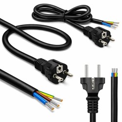 Kabel zasilający SCHUKO CEE 7/7 (E/F) | miedź Cu | odizolowa… | PartsPC.pl