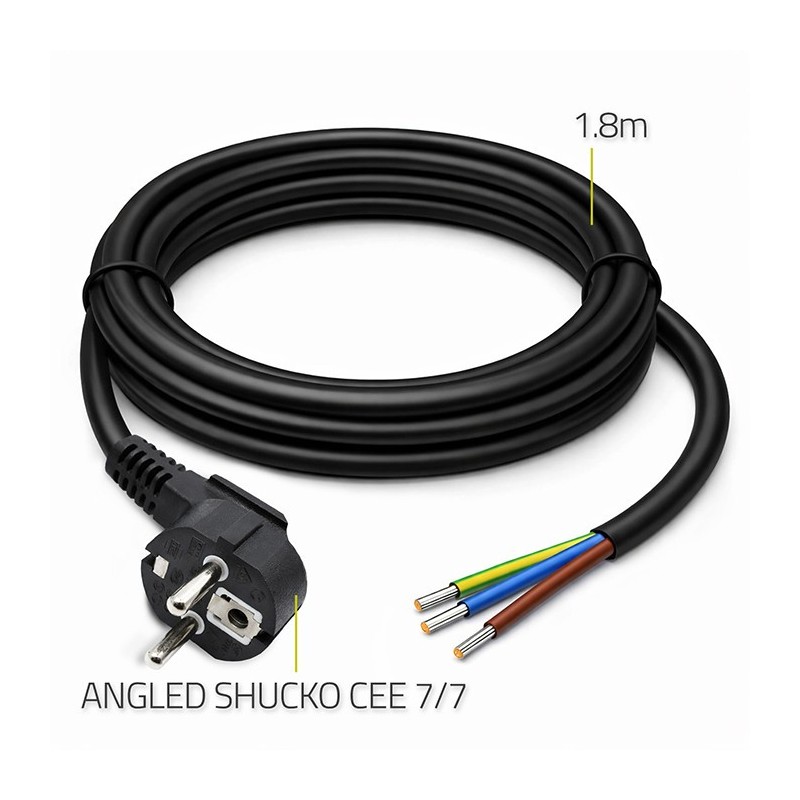 Kabel zasilający | wtyczka kątowa SCHUKO CEE 7/7 (E/F) | mie… | PartsPC.pl