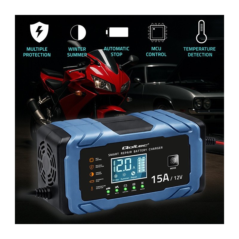 Ładowarka 12V 15A | Prostownik z funkcją naprawy | AGM GEL  … | PartsPC.pl
