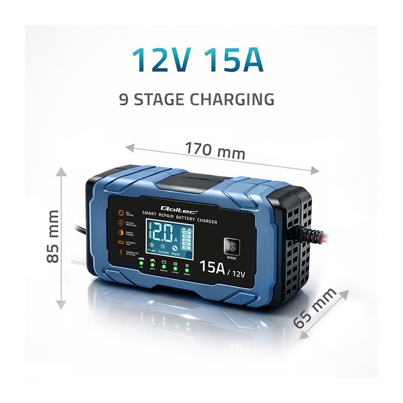 Ładowarka 12V 15A | Prostownik z funkcją naprawy | AGM GEL  … | PartsPC.pl