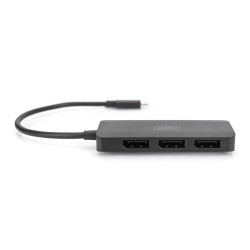 Hub/Koncentrator DIGITUS 3-portowy USB Typ C/3x DisplayPort 4K/60Hz HDR