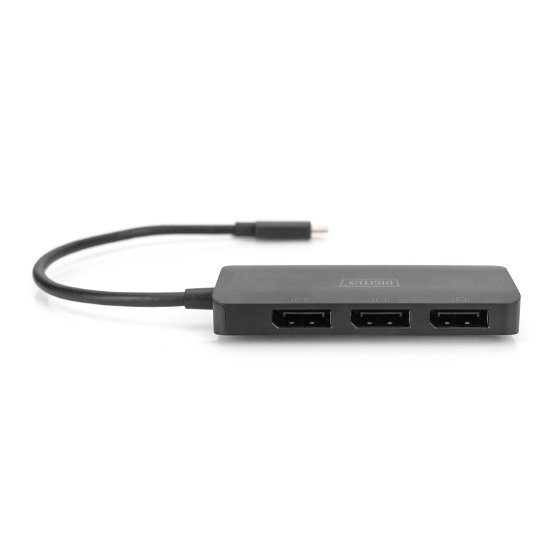 Hub/Koncentrator DIGITUS 3-portowy USB Typ C/3x DisplayPort 4K/60Hz HDR