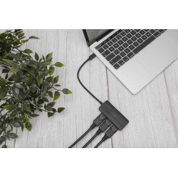 Hub/Koncentrator DIGITUS 3-portowy USB Typ C/3x DisplayPort 4K/60Hz HDR