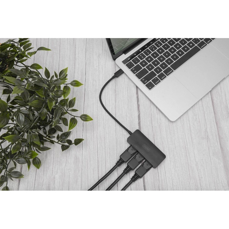 Hub/Koncentrator DIGITUS 3-portowy USB Typ C/3x DisplayPort 4K/60Hz HDR