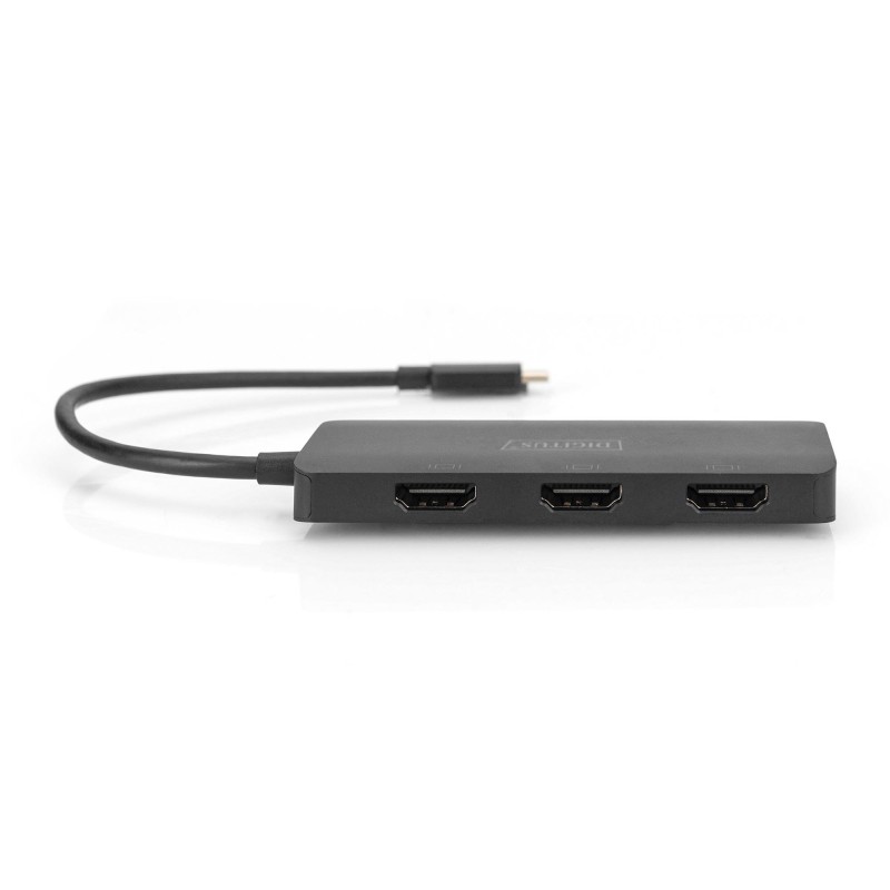 Hub/Koncentrator DIGITUS 3-portowy USB Typ C/3x HDMI 4K/60Hz HDR HDCP 2.2