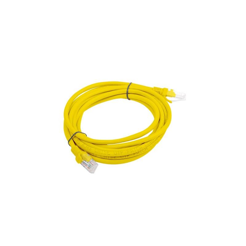 Patchcord Lanberg UTP kat.5e 3m żółty | PartsPC.pl