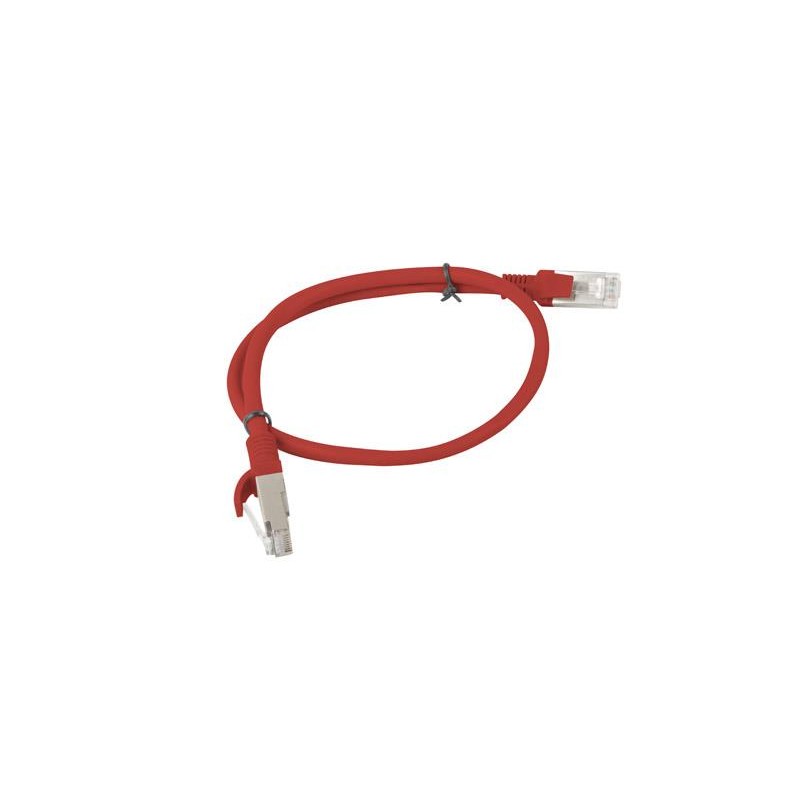 Patchcord kat. 5E UTP 0,5 m czerwony — PCU5-10CC-0050-R