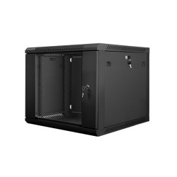 Szafa instalacyjna Rack wisząca 19" 9U 600x600 czarna Lanberg (flat pack)