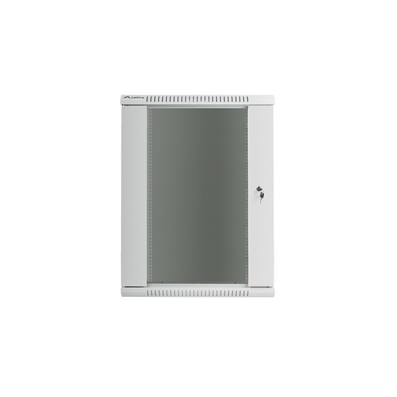 Szafa instalacyjna Rack wisząca 19" 18U 600x600 szara Lanberg (flat pack)