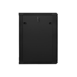 Szafa instalacyjna Rack wisząca 19" 18U 600x600 czarna Lanberg (flat pack)