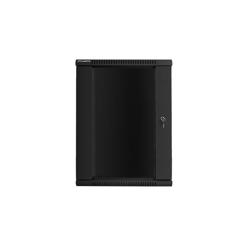 Szafa instalacyjna Rack wisząca 19" 18U 600x600 czarna Lanberg (flat pack)