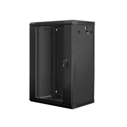 Szafa instalacyjna Rack wisząca 19" 18U 600x450 czarna Lanberg (flat pack)