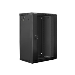Szafa instalacyjna Rack wisząca 19" 18U 600x450 czarna Lanberg (flat pack)