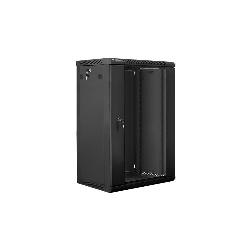 Szafa instalacyjna Rack wisząca 19" 18U 600x450 czarna Lanberg (flat pack)