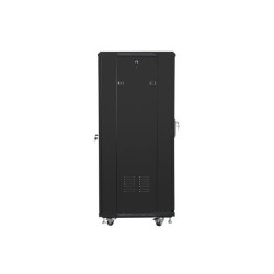 Szafa instalacyjna Rack stojąca 19" 27U 600x600 czarna Lanberg (flat pack)