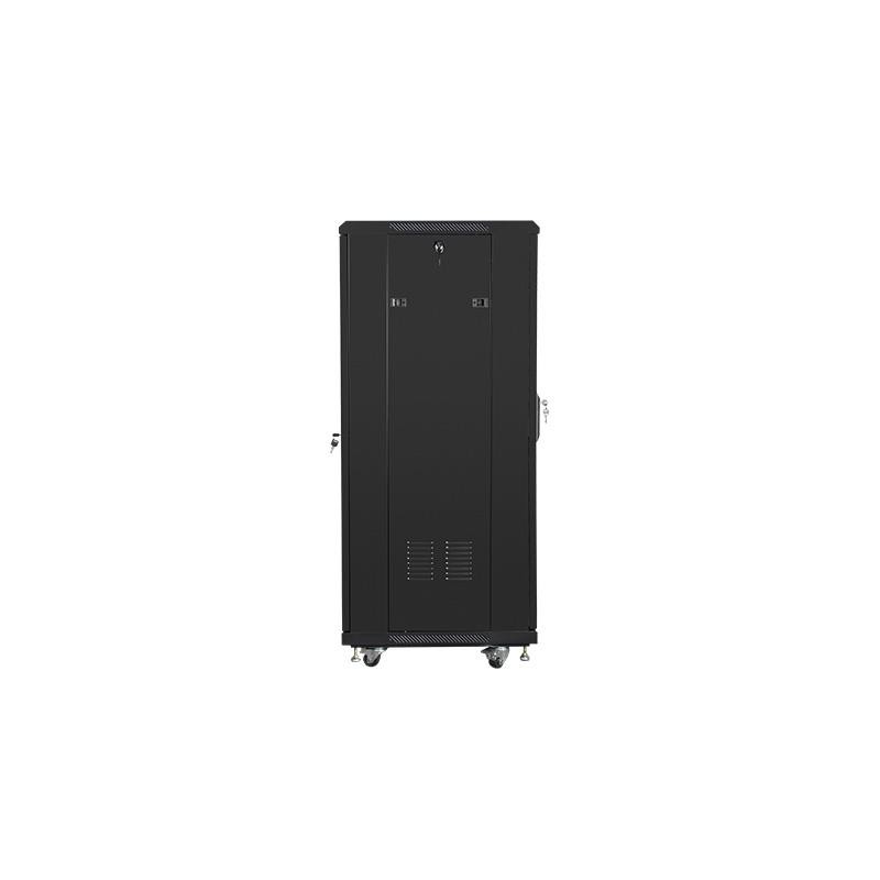 Szafa instalacyjna Rack stojąca 19" 27U 600x600 czarna Lanberg (flat pack)