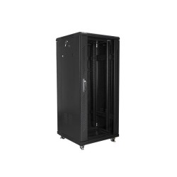 Szafa instalacyjna Rack stojąca 19" 27U 600x600 czarna Lanberg (flat pack)