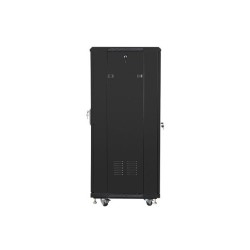 Szafa instalacyjna Rack stojąca 19" 27U 600x600 czarna Lanberg (flat pack)