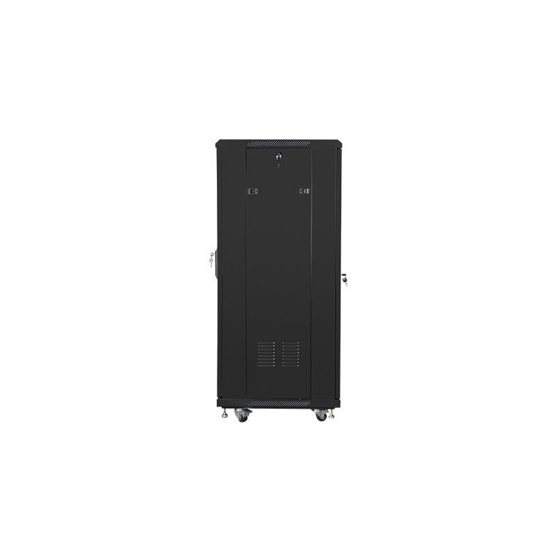 Szafa instalacyjna Rack stojąca 19" 27U 600x600 czarna Lanberg (flat pack)
