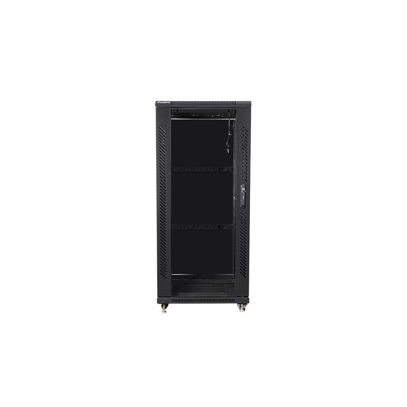 Szafa instalacyjna Rack stojąca 19" 27U 600x600 czarna Lanberg (flat pack)