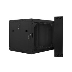 Szafa instalacyjna Rack dwusekcyjna wisząca 19" 9U 600x600 czarna Lanberg