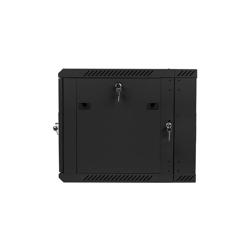 Szafa instalacyjna Rack dwusekcyjna wisząca 19" 9U 600x600 czarna Lanberg