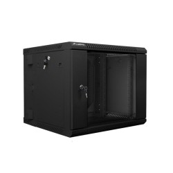 Szafa instalacyjna Rack dwusekcyjna wisząca 19" 9U 600x600 czarna Lanberg