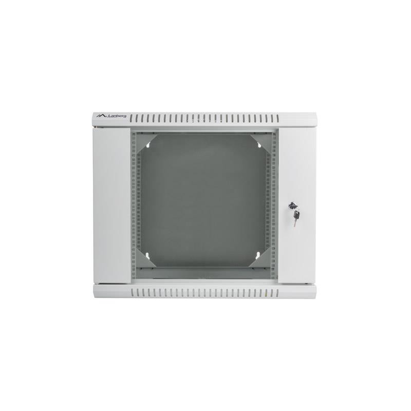 Szafa instalacyjna Rack dwusekcyjna wisząca 19" 9U 600x600 szara Lanberg