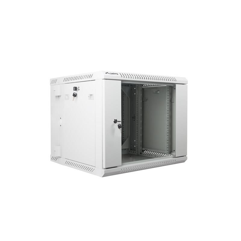 Szafa instalacyjna Rack dwusekcyjna wisząca 19" 9U 600x600 szara Lanberg