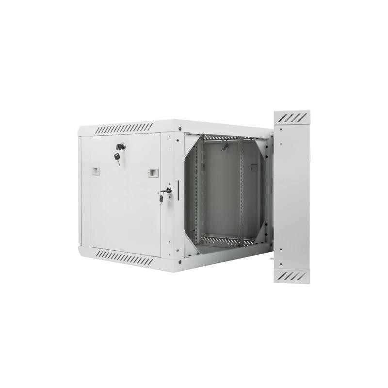 Szafa instalacyjna Rack dwusekcyjna wisząca 19" 9U 600x600 szara Lanberg