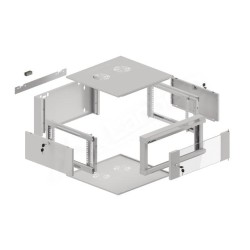 Szafa instalacyjna Rack wisząca 19" 4U 570x600 szybki montaż szara Lanberg