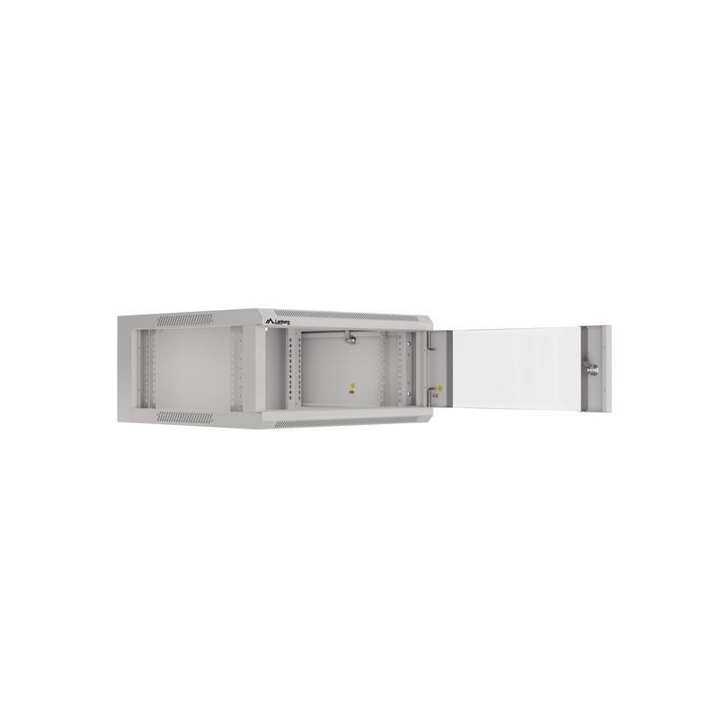 Szafa instalacyjna Rack wisząca 19" 4U 570x600 szybki montaż szara Lanberg