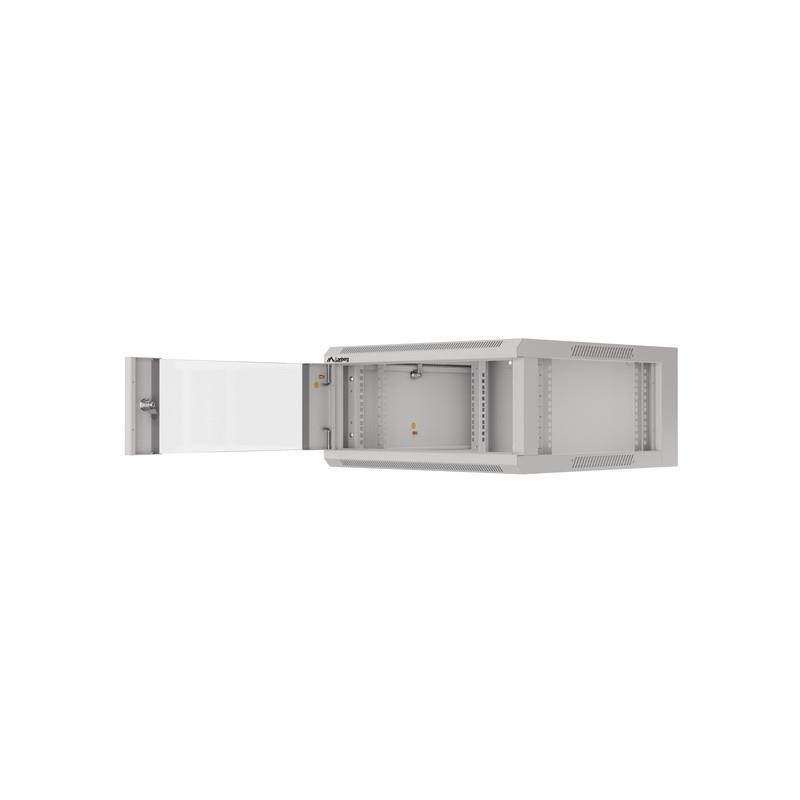 Szafa instalacyjna Rack wisząca 19" 4U 570x600 szybki montaż szara Lanberg
