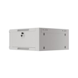 Szafa instalacyjna Rack wisząca 19" 4U 570x600 szybki montaż szara Lanberg