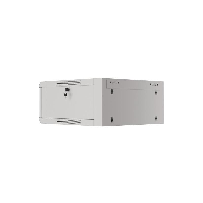 Szafa instalacyjna Rack wisząca 19" 4U 570x600 szybki montaż szara Lanberg