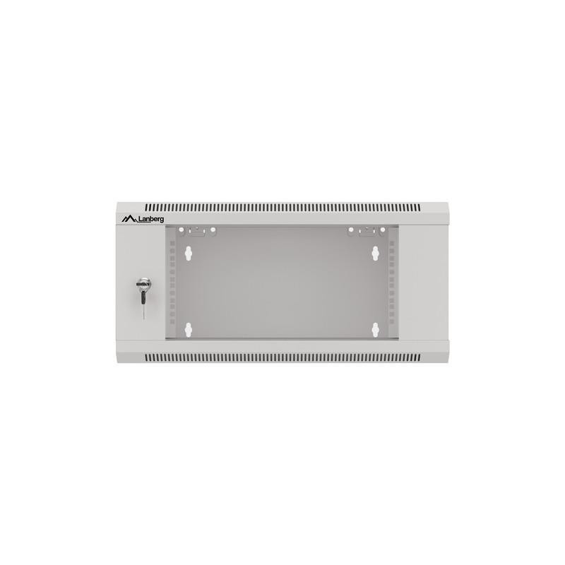 Szafa instalacyjna Rack wisząca 19" 4U 570x600 szybki montaż szara Lanberg