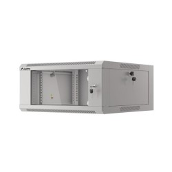 Szafa instalacyjna Rack wisząca 19" 4U 570x600 szybki montaż szara Lanberg