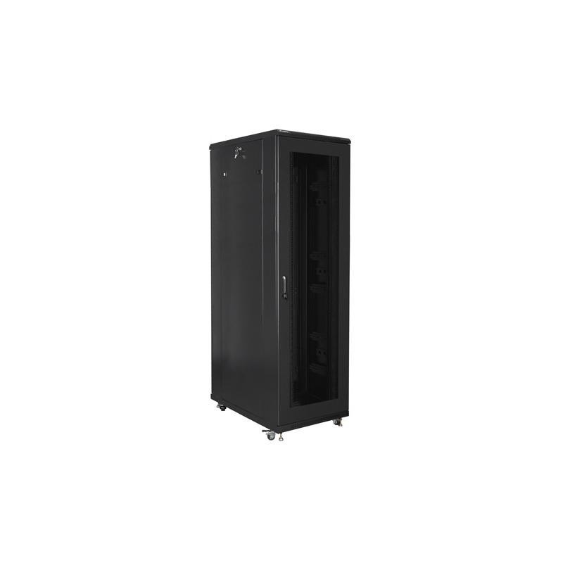 Szafa instalacyjna Rack stojąca 19" 42U 800x1000 czarna drzw… | PartsPC.pl