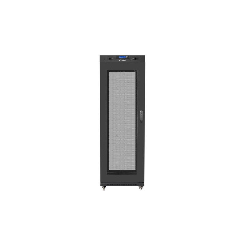Szafa instalacyjna Rack stojąca 19" 37U 600x800 czarna drzwi perforowane