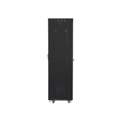 Szafa instalacyjna Rack stojąca 19" 42U 600x600 czarna drzwi szklane LCD