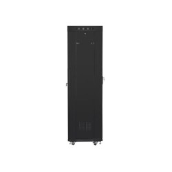 Szafa instalacyjna Rack stojąca 19" 42U 600x600 czarna drzwi szklane LCD