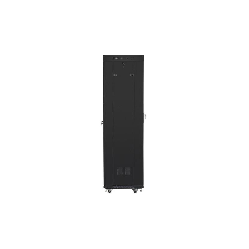 Szafa instalacyjna Rack stojąca 19" 42U 600x600 czarna drzwi szklane LCD